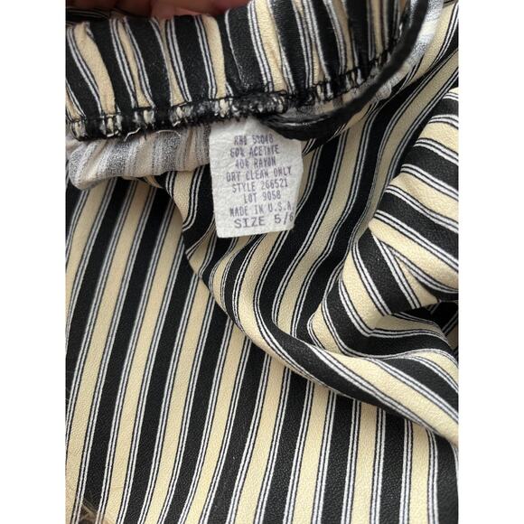 Vintage Black & Cream Striped High-Waisted Pants - Picture 4 of 4